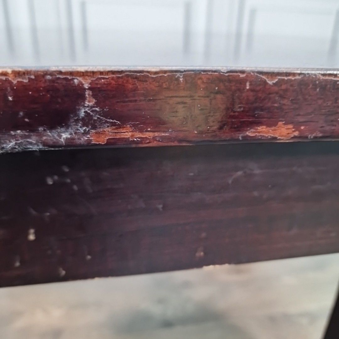 photo vinterior Vintage Coffee Side Table Rustic Wooden Chunky Farmhouse Style Retro Square