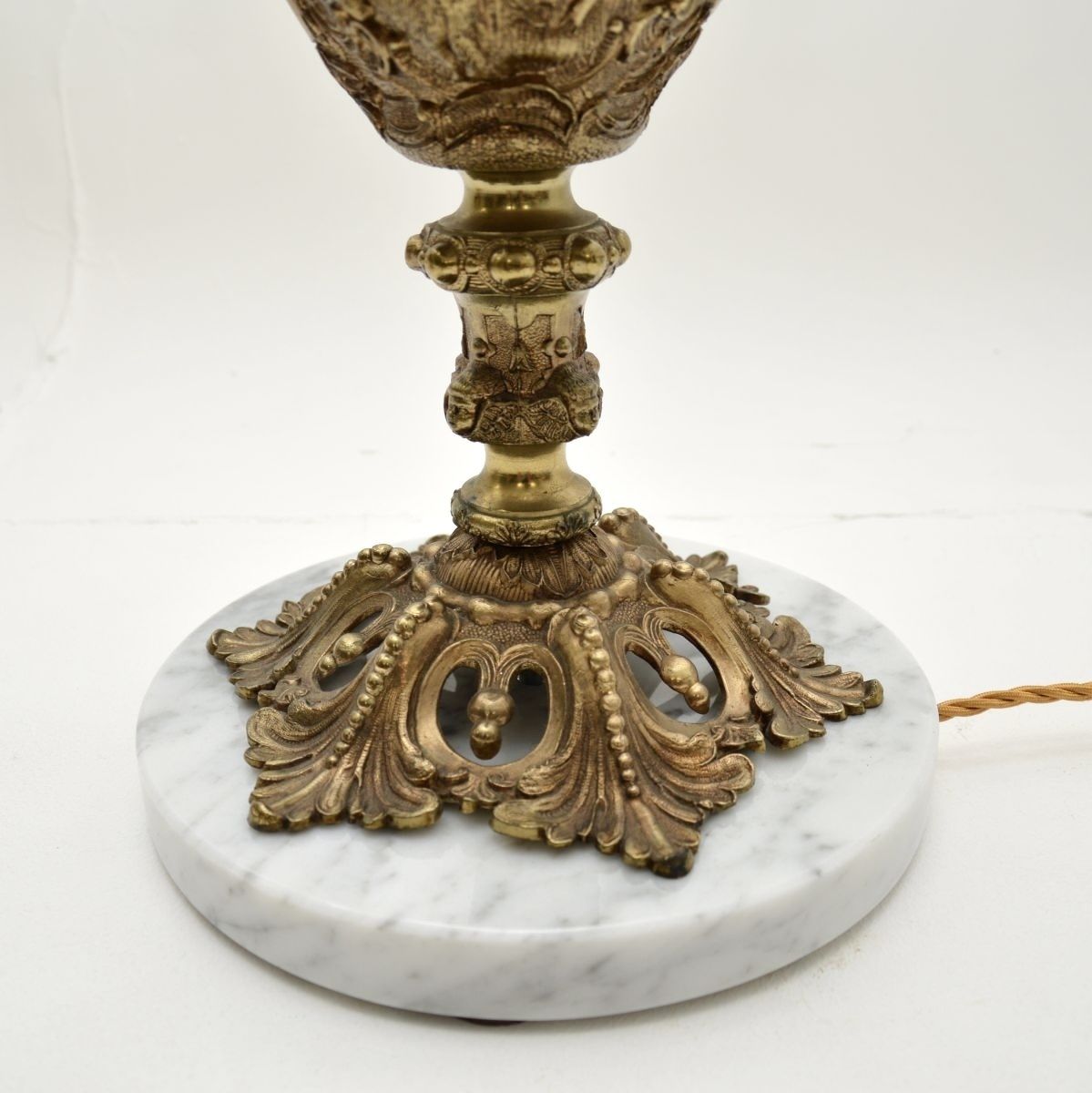 Pair Of Antique French Gilt Metal And Marble Table Lamps photo 1203.0