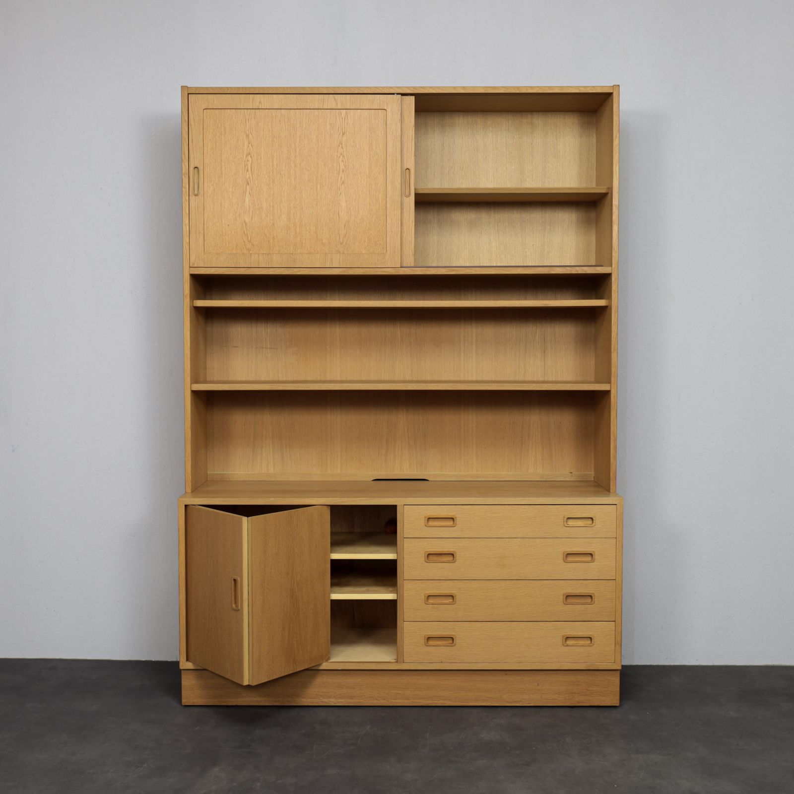 Danish Modern Oak Wall Cabinet By Poul Hundevad, Denmark 1960s photo for sale