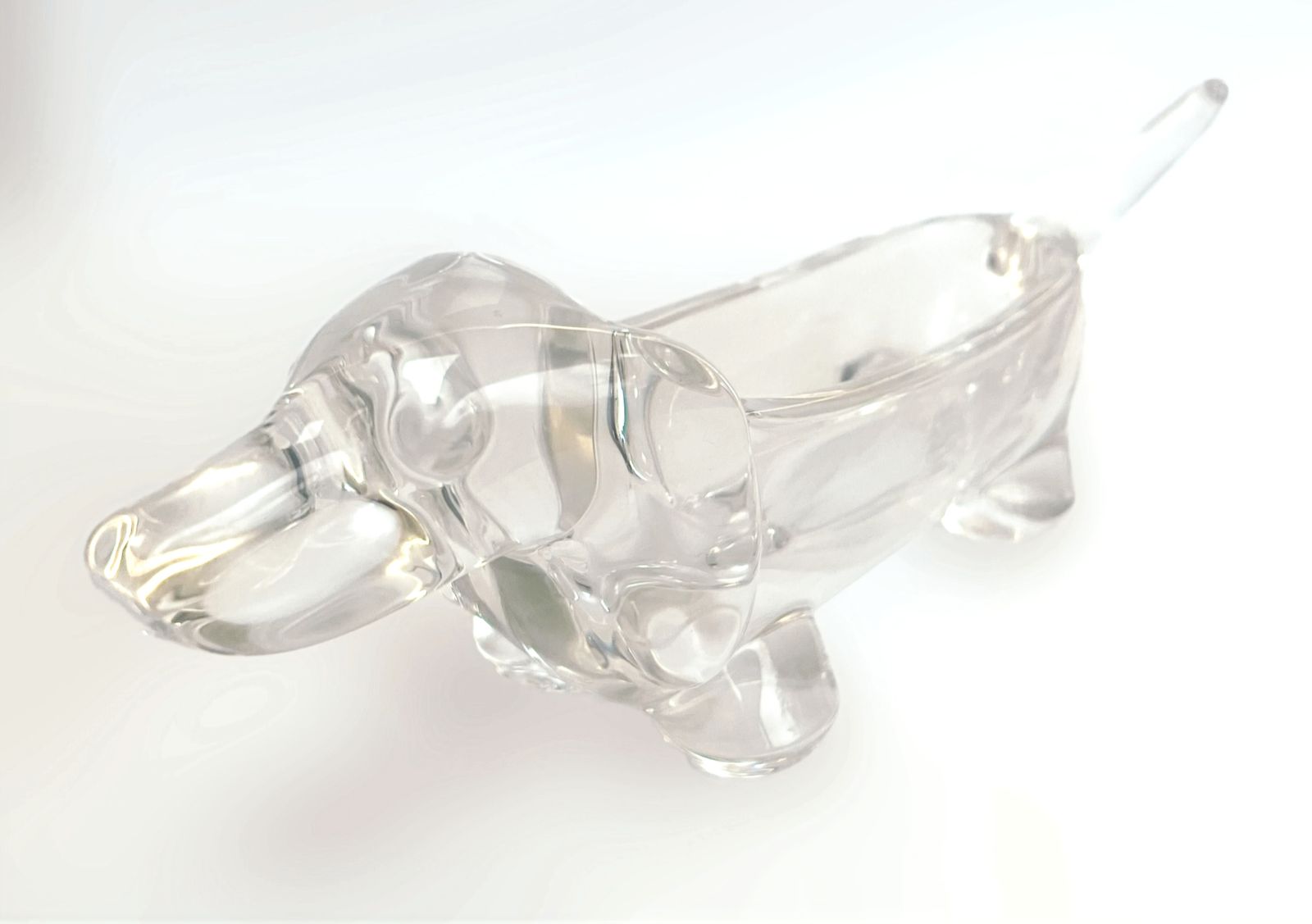 1970's Crystal Glass Dachshund / Basset Dog By Art Vannes   France photo vintage