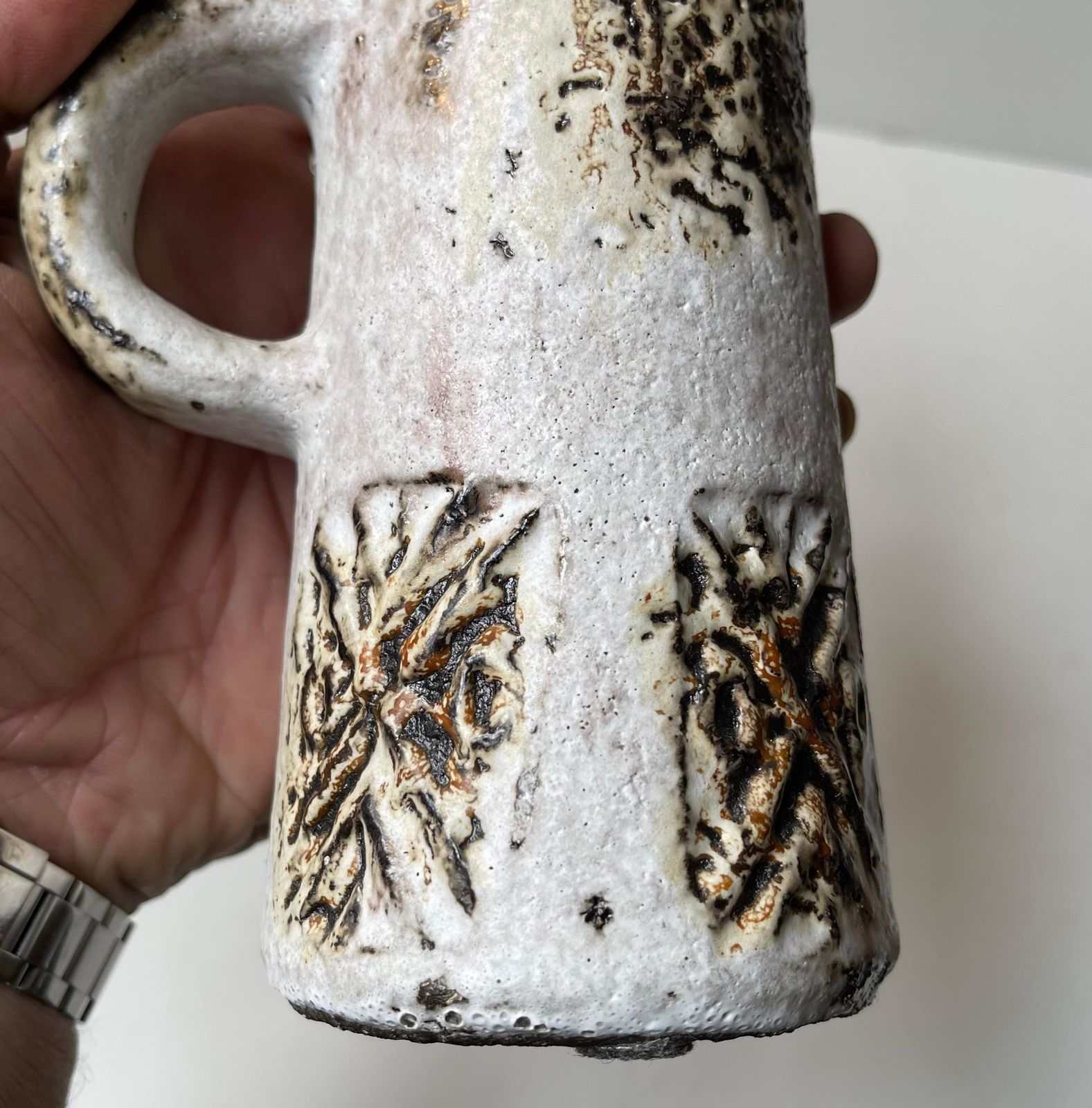 Brutalist Glazed Stoneware Vase In The Style Of Jacques Blin photo vinterior