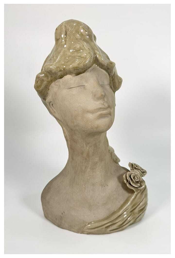 Terracotta Female Bust – France, Early 20th Century