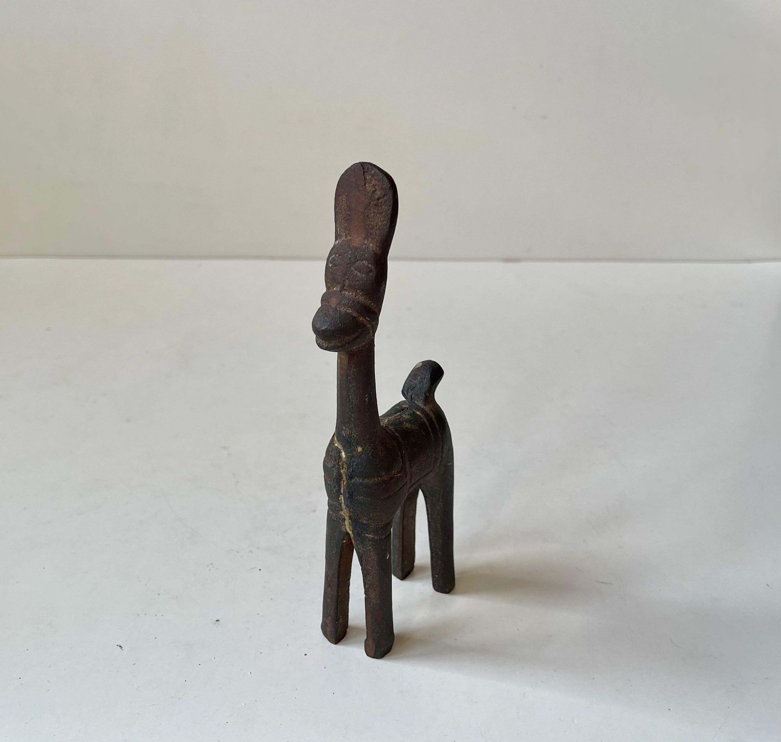 Old Bankura Naive Horse Figurine In Cast Iron, Mid 20th Century photo Home Decor