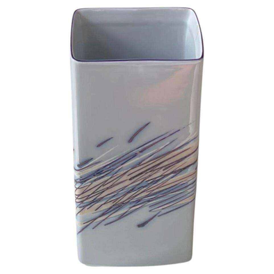 Royal Copenhagen Abstract Porcelain Vase W. Rush Grass By Ivan Weiss
