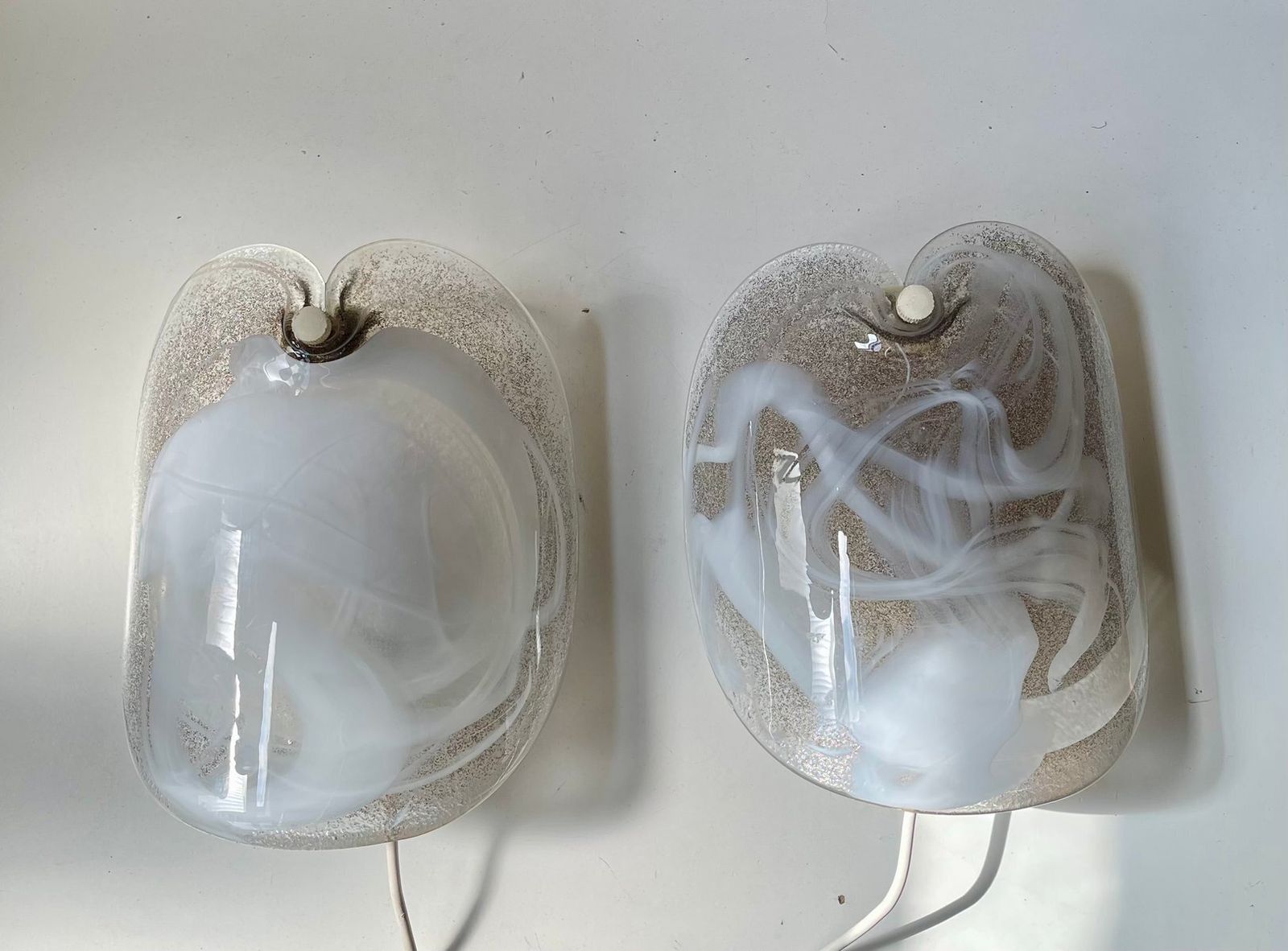 Danish Modern Art Glass Wall Sconces By Per Lütken For Holmegaard, 1970s, Set Of 2 photo vintage