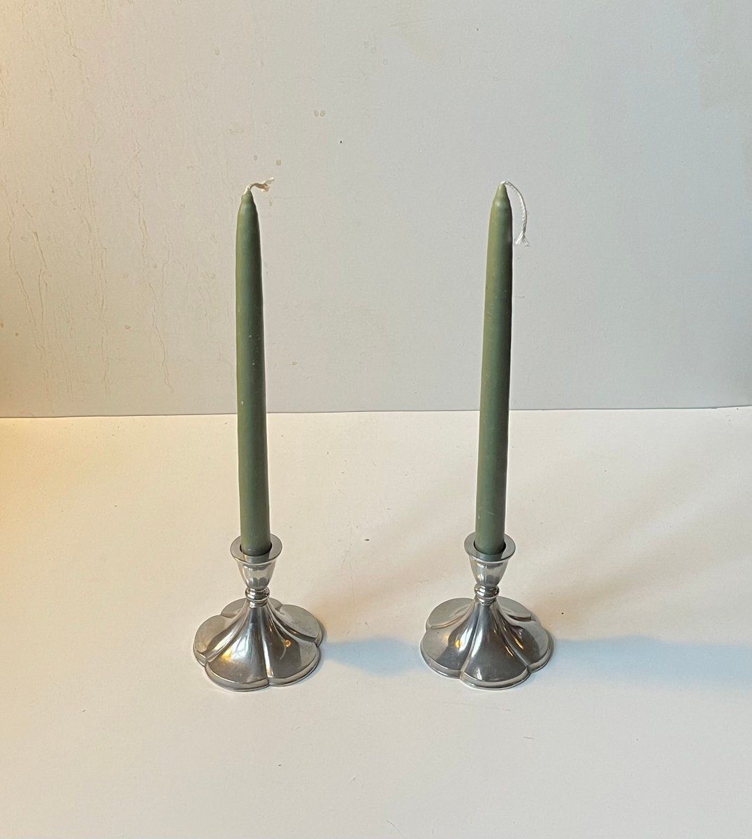 Art Deco Pewter Candlesticks By Just Andersen, 1930s, Set Of 2 photo furniture