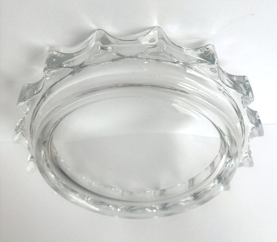 Vintage Iceberg Glass Plate By Rudolf Jurnikl For Sklo Union. Mid Century Modern photo buy
