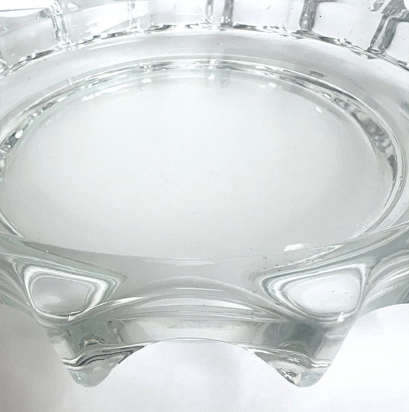 Vintage Iceberg Glass Plate By Rudolf Jurnikl For Sklo Union. Mid Century Modern photo vintage