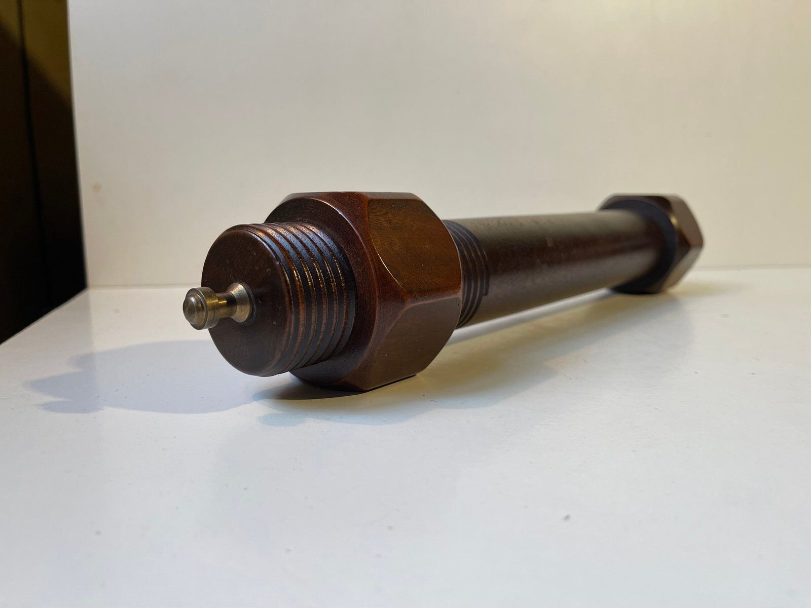Large Mid Century Industrial Nut And Bolt Pepper And Salt Mill, 1970s, Set Of 2 photo for sale