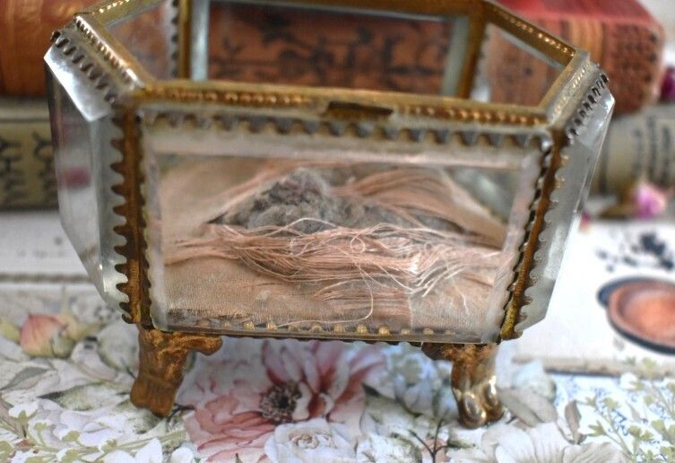 Antique French Ormolu Glass Jewellery Casket With Le Havre Scene photo furniture