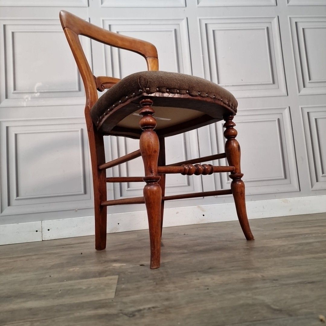 Antique Dining Bedroom Chair Solid Turned Wood Victorian Reading Desk Seat photo for sale