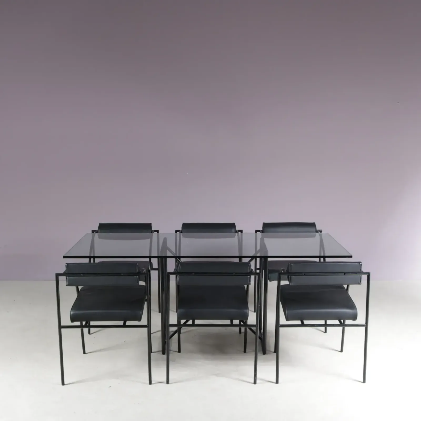 1980s “Tokio” Dining Table With Six “Vienna” Chairs By Rodney Kinsman For Bieffeplast, Italy photo furniture