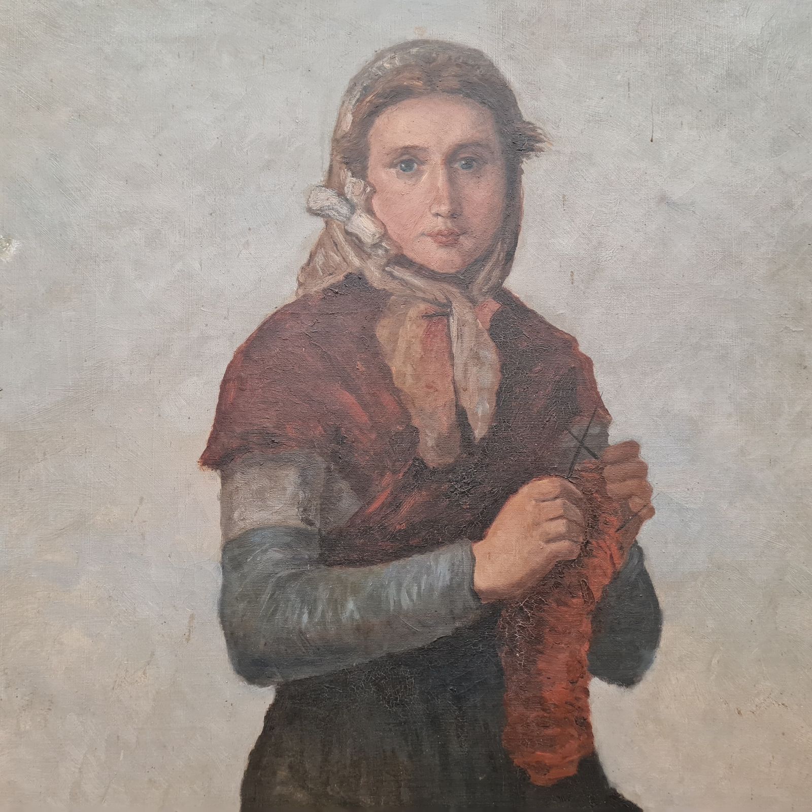 Large Antique French Portrait Of Woman Free Delivery England/Wales photo furniture