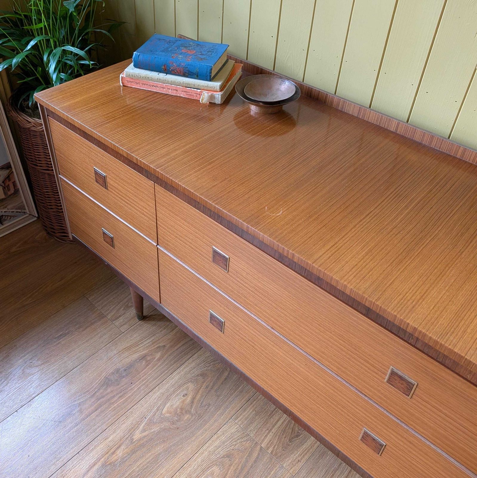 Long And Low Mid Century Chest Of Drawers photo for sale