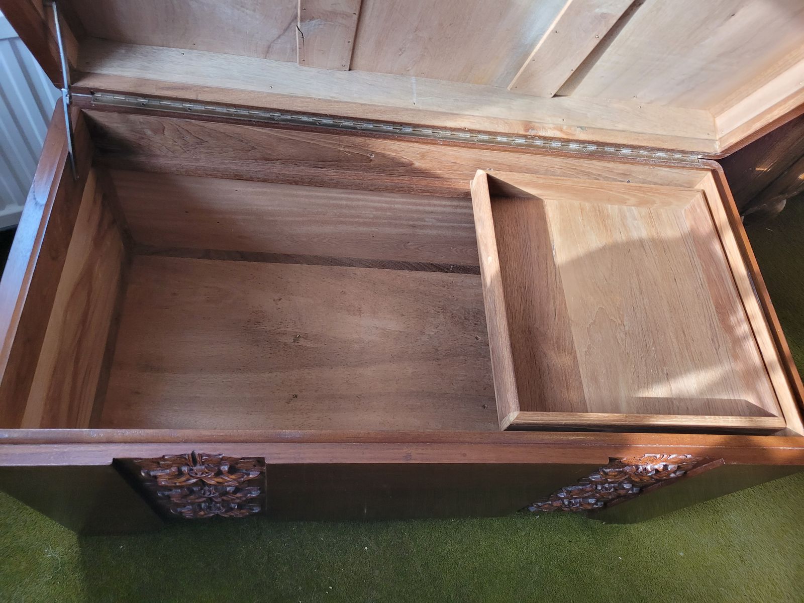 1950s Camphor Wood Hand Carved Chest   From Singapore photo 225.0