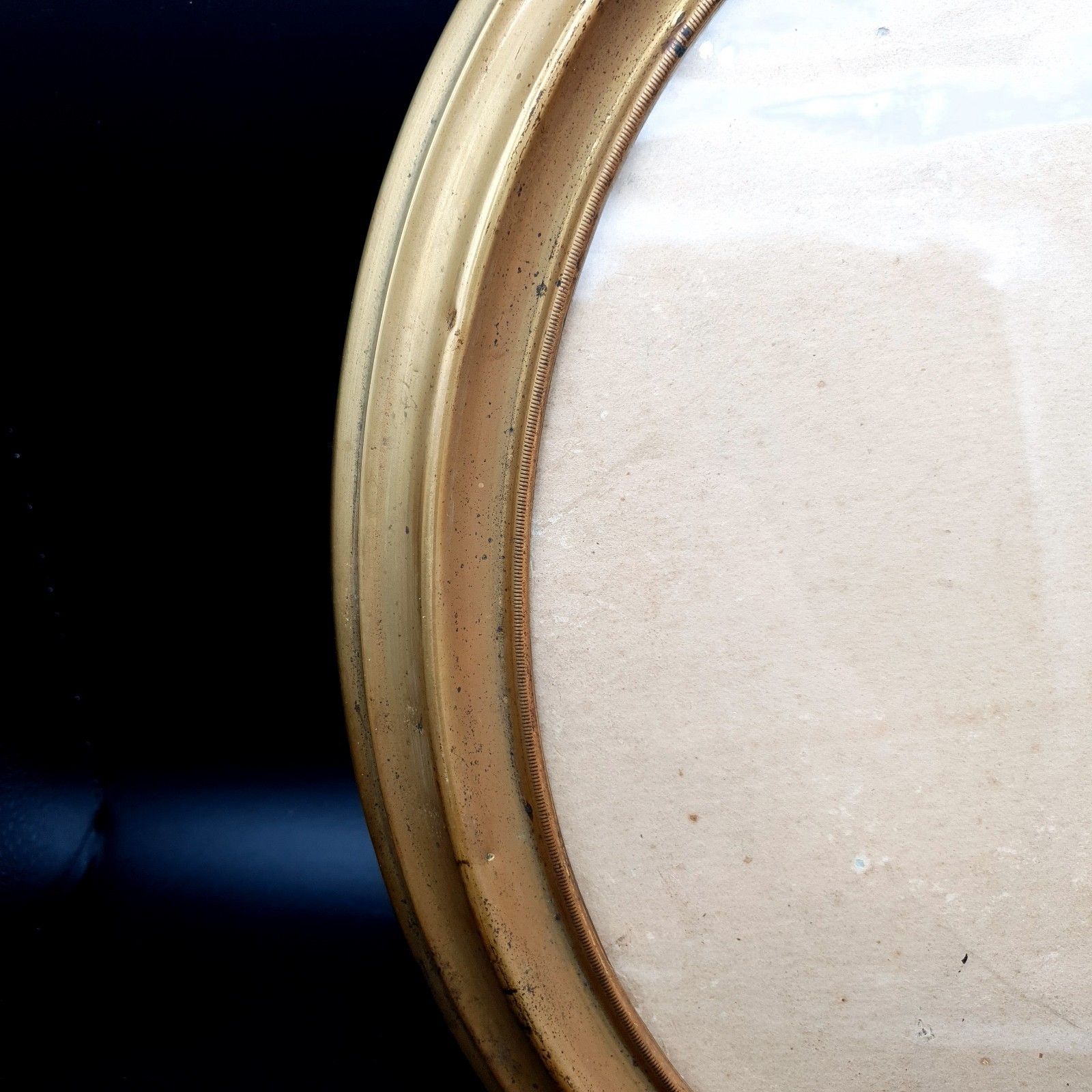 Antique Victorian Oval Brass Over Wood Portrait Frame C1900 Picture Frame H 36cm photo Home Decor