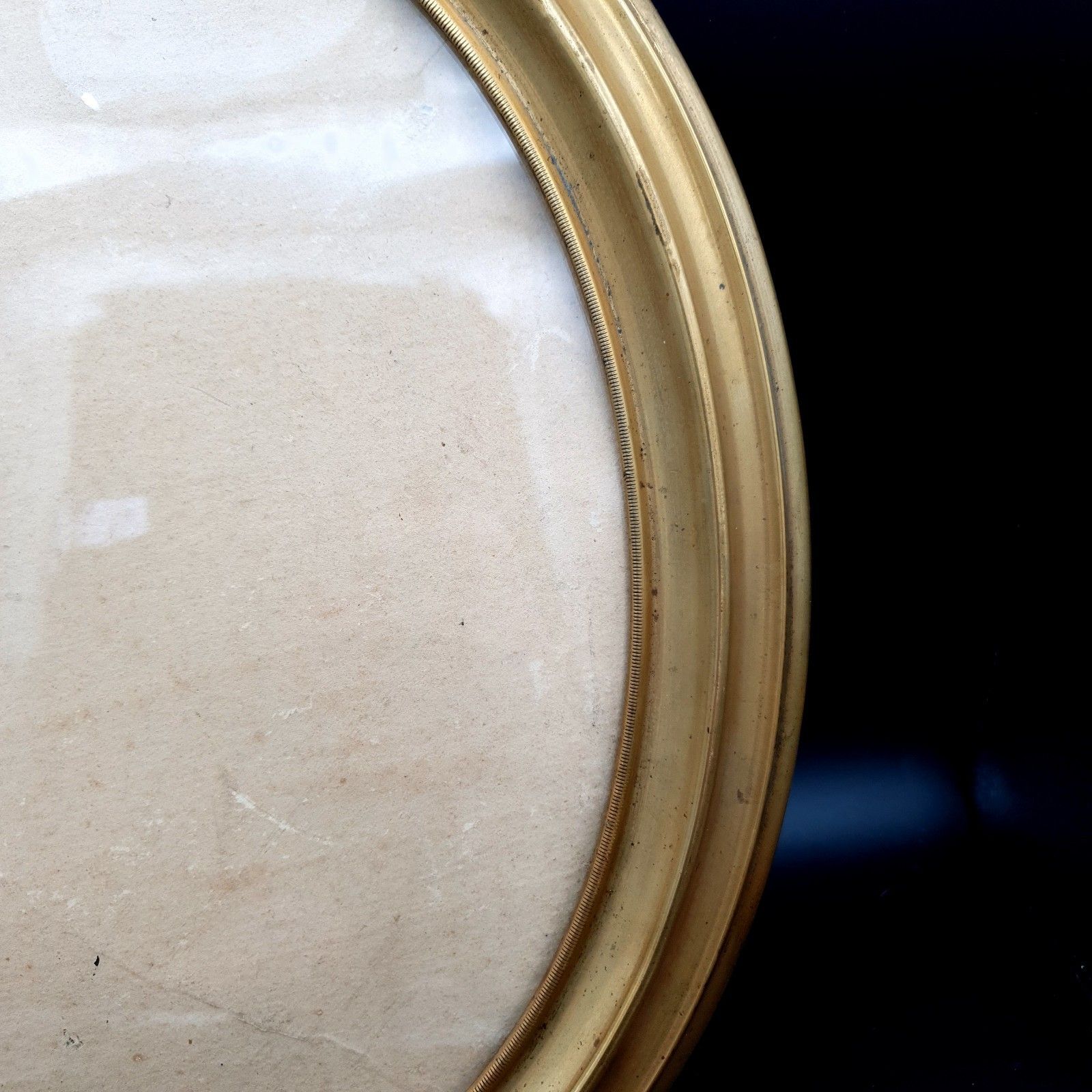 Antique Victorian Oval Brass Over Wood Portrait Frame C1900 Picture Frame H 36cm photo 130.0