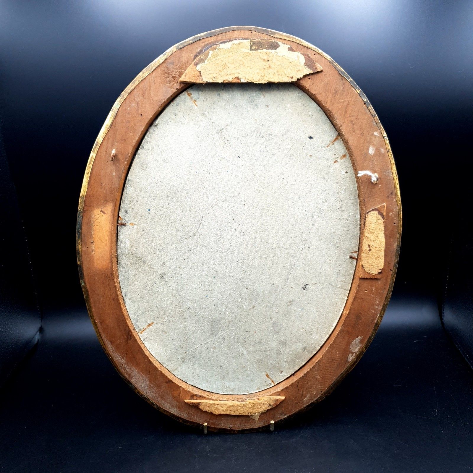photo furniture Antique Victorian Oval Brass Over Wood Portrait Frame C1900 Picture Frame H 36cm