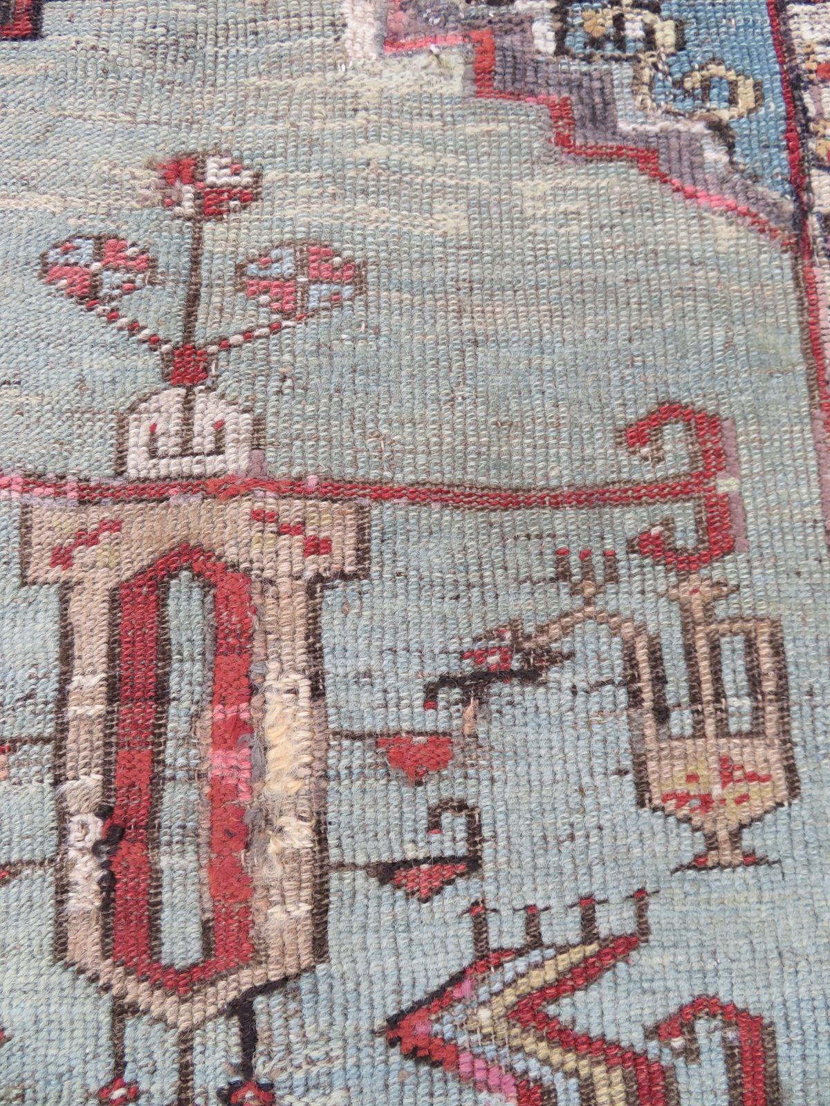 Textiles Antique 18th Century Turkish Ladik Prayer Rug. 203cm X 114cm. photo