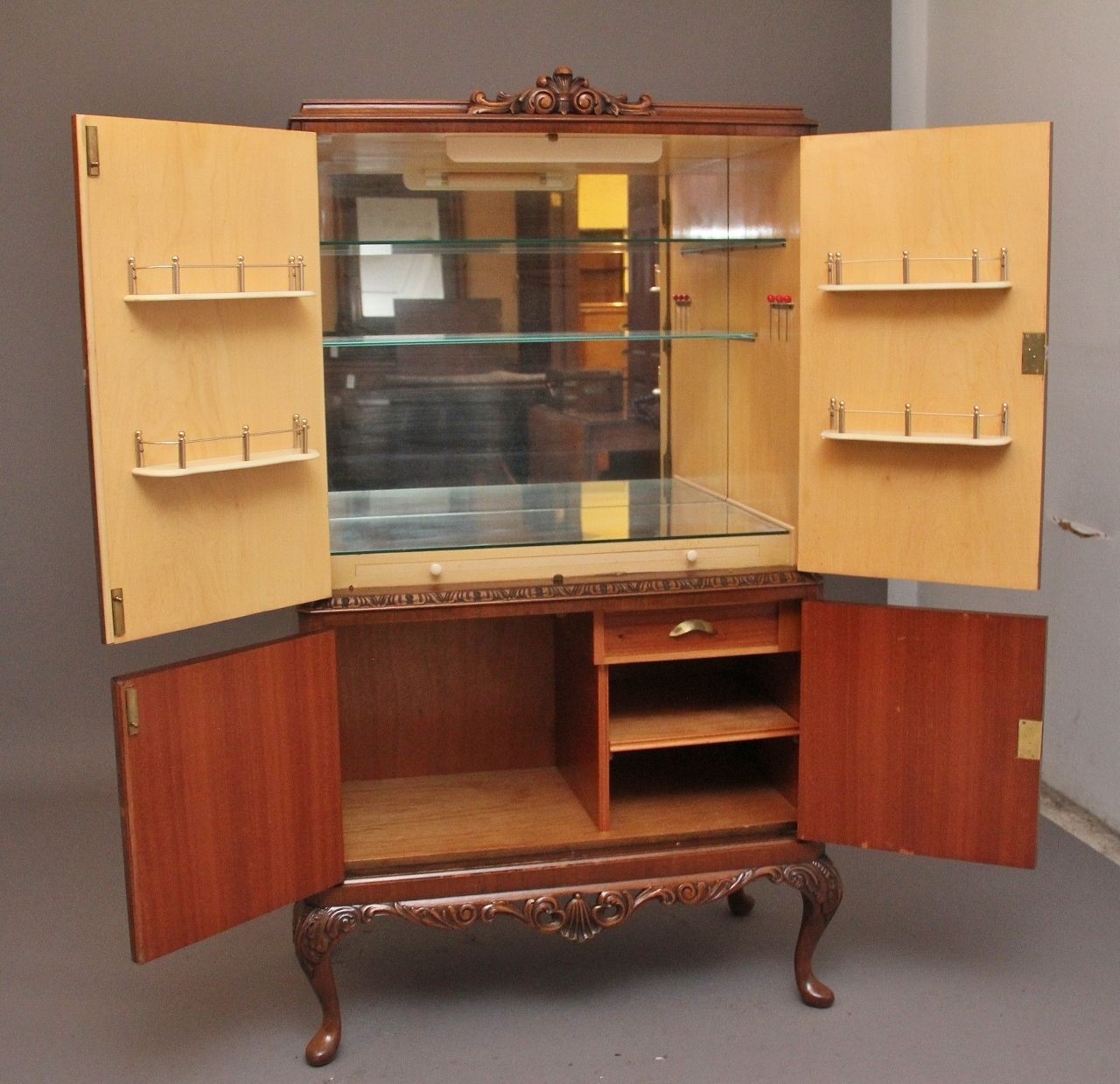 Early 20th Century Burr Walnut Cocktail Cabinet photo furniture