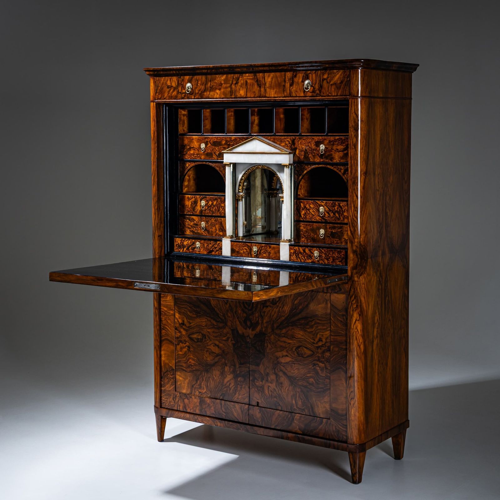Biedermeier Secretary In Walnut, Austria, Circa 1830