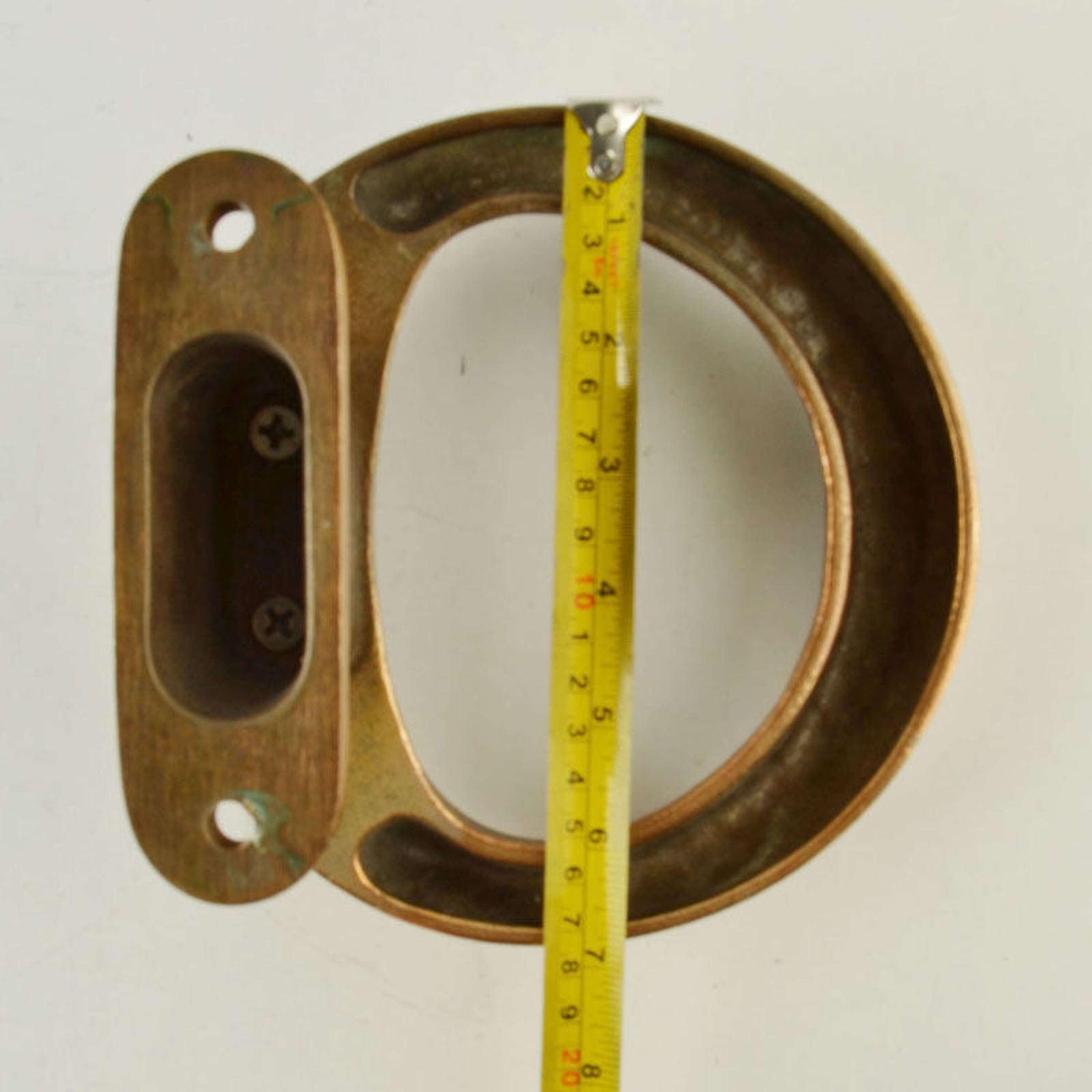 Double Pair Of Round Bronze Brutalist Door Handles photo vintage