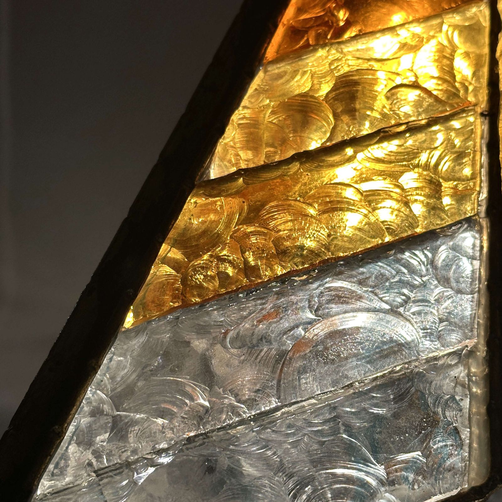 photo furniture Poliarte Amber Glass Chandelier Star Form Italy 1970's