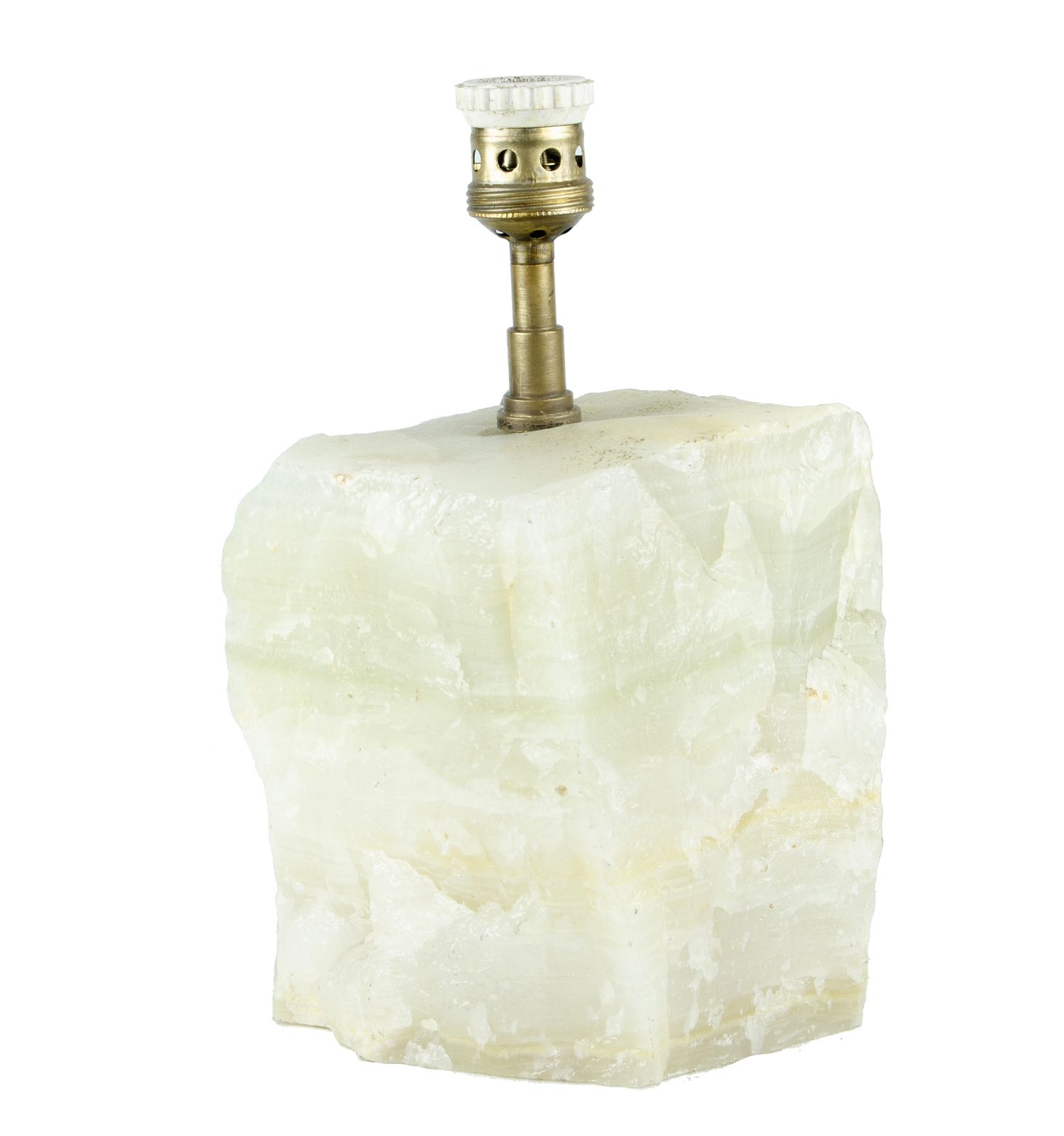 1920s Art Déco Onyx And Brass Table Lamp By Comte With Design Attributed To Jean Michel Frank, Argentina