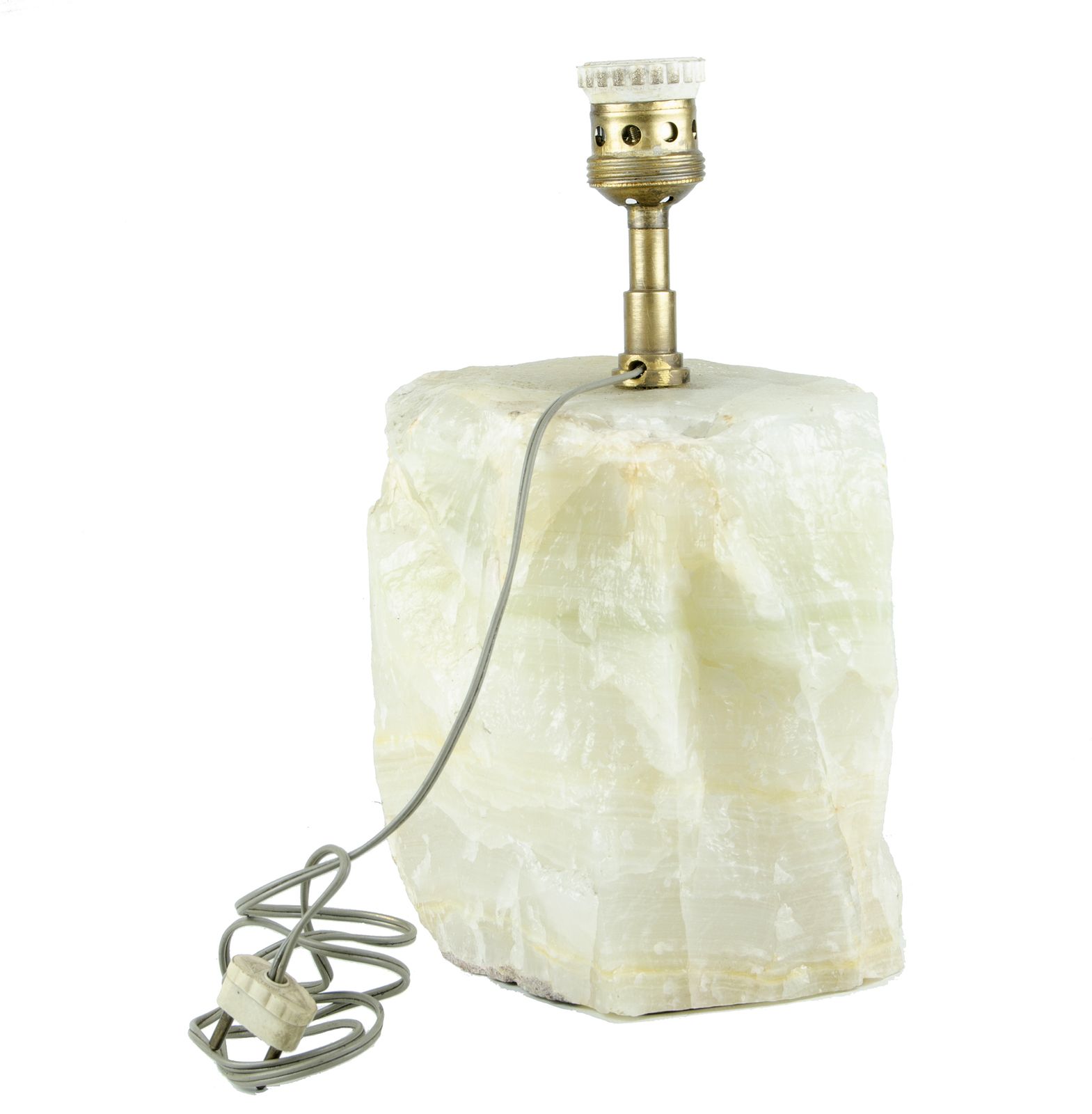 1920s Art Déco Onyx And Brass Table Lamp By Comte With Design Attributed To Jean Michel Frank, Argentina photo for sale