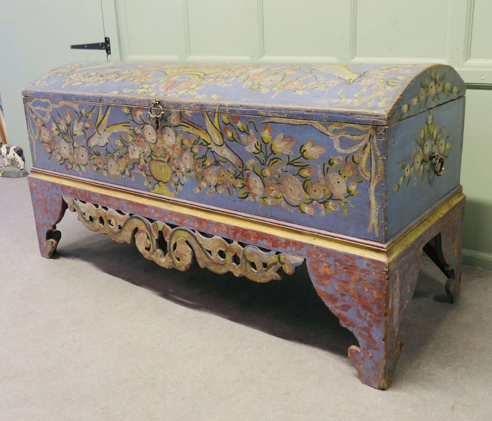 Italian Original Large Hand Painted Cassone Or Marriage Chest This Is A Wonderful Piece photo Furniture