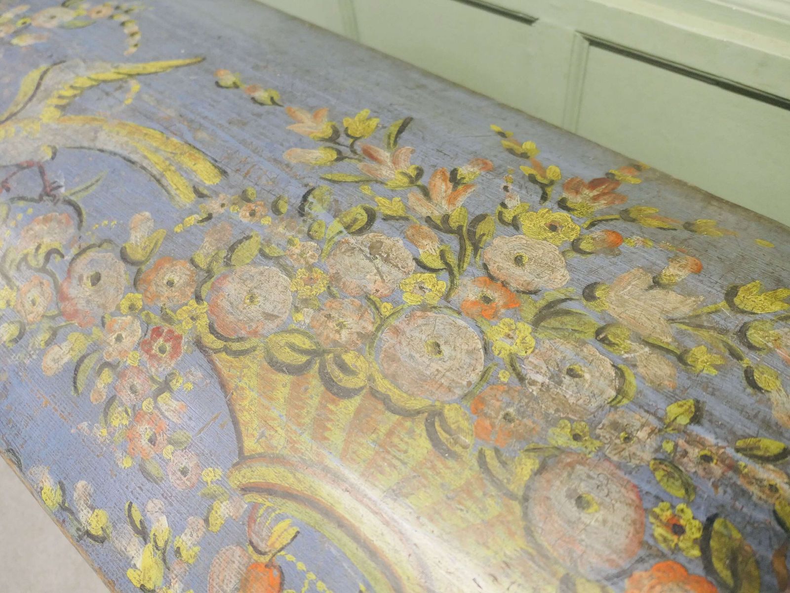 Italian Original Large Hand Painted Cassone Or Marriage Chest This Is A Wonderful Piece photo buy