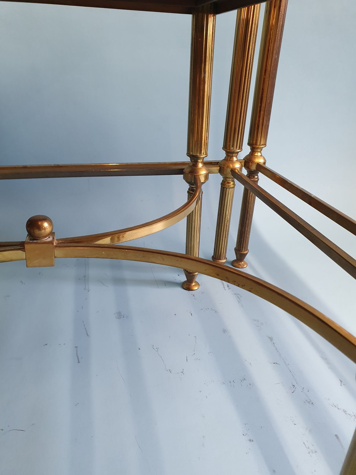 Mid 20th Century Nest Of Three Brass Tables photo 645.0