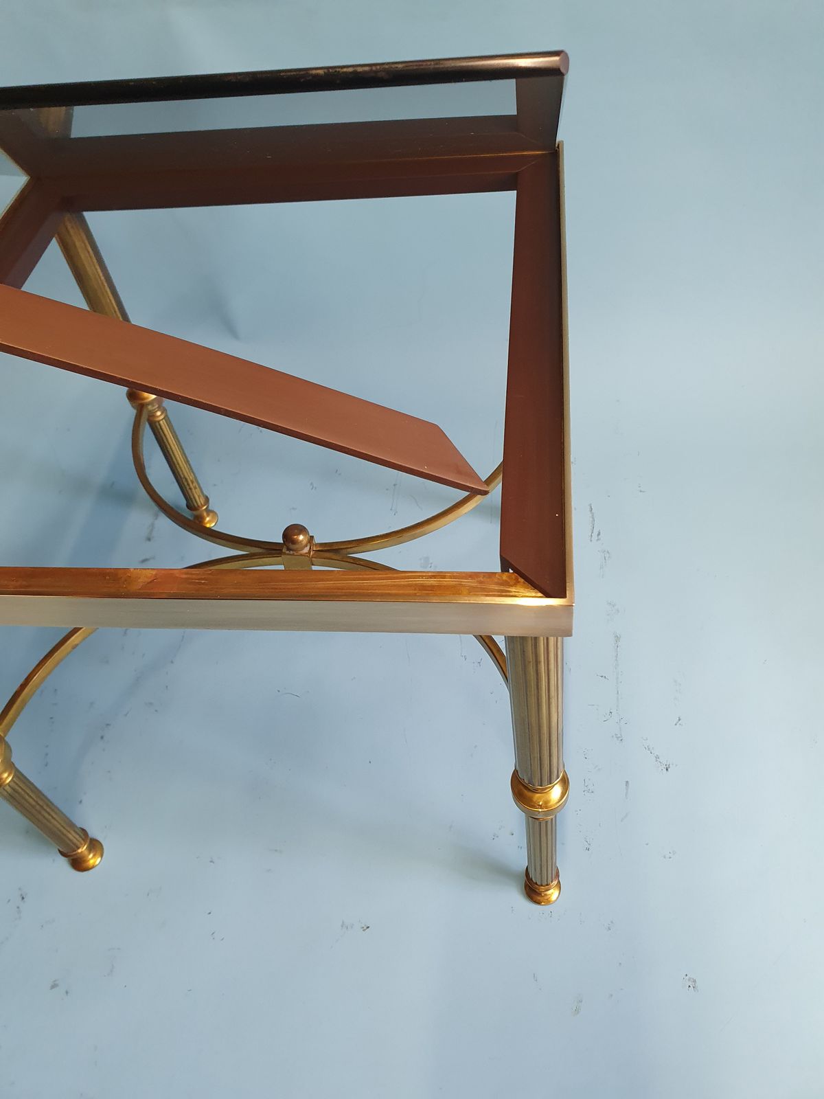 Mid 20th Century Nest Of Three Brass Tables photo buy