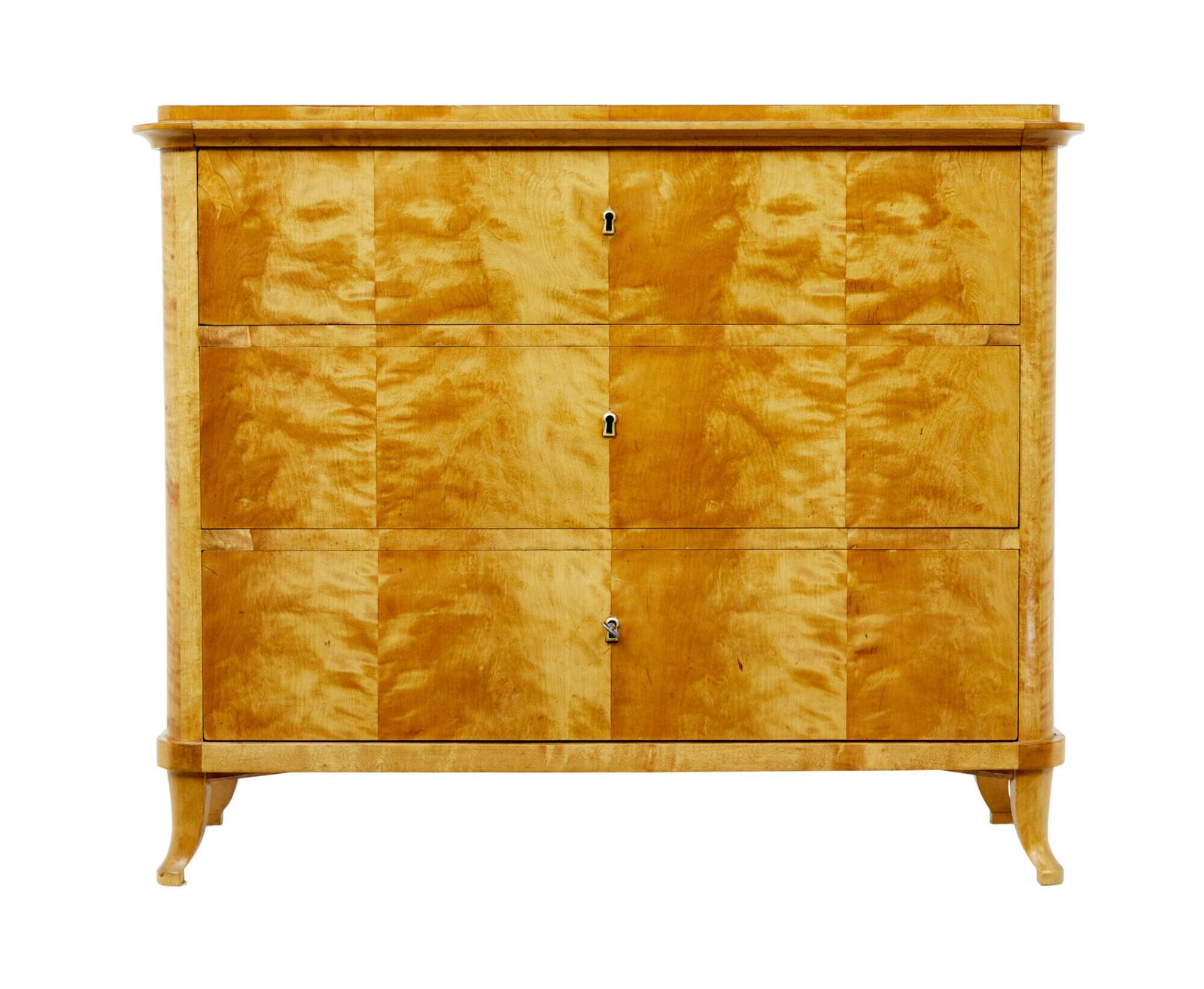 19th Century Swedish Birch 3 Drawer Chest. photo 2145.0