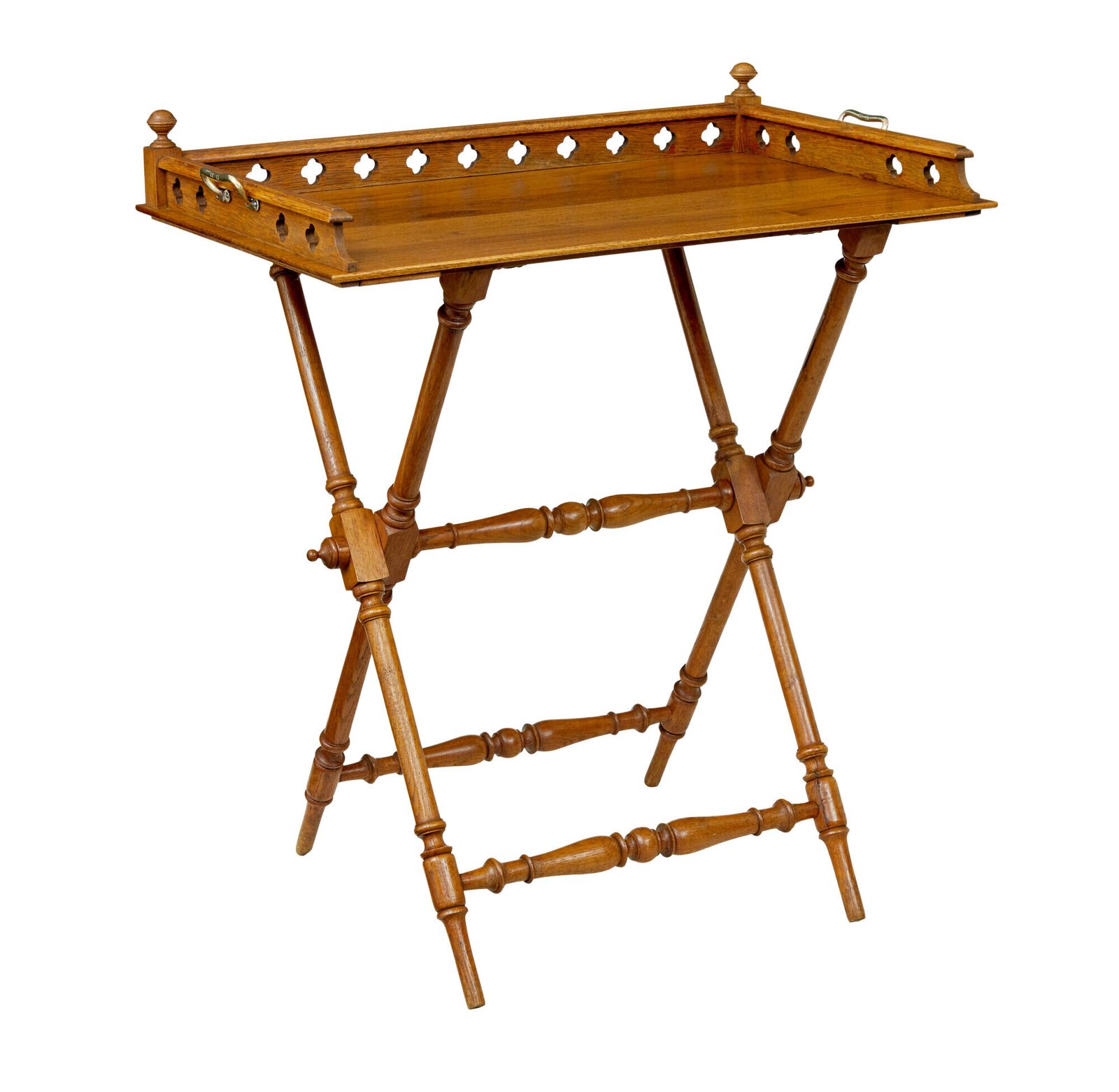 19th Century Carved Oak Butlers Tray On Stand.
