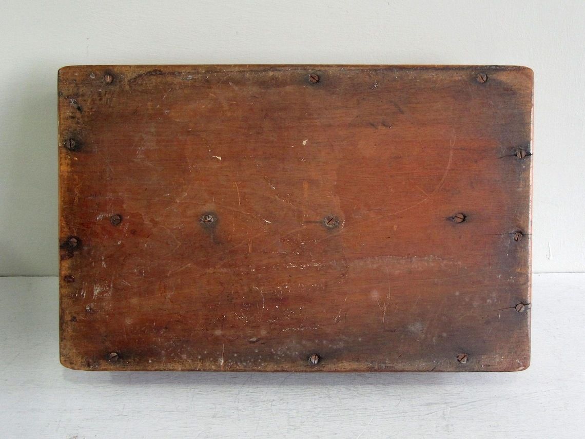 photo buy Mahogany Wood Butler's Box With Central Brass Handle