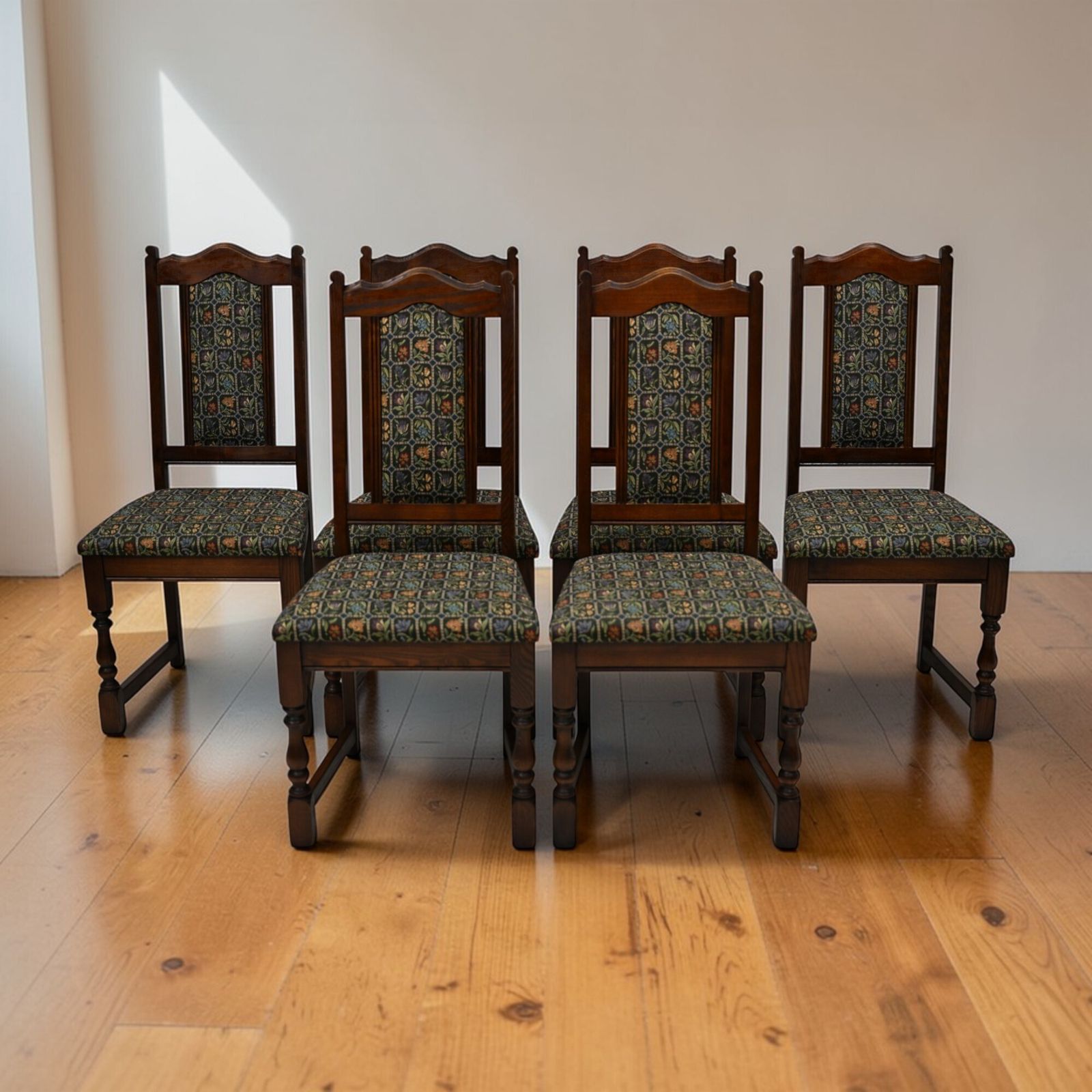 6 Old Charm Dining Chairs Oak Frame Tudor Brown Widford Green Free Uk Delivery