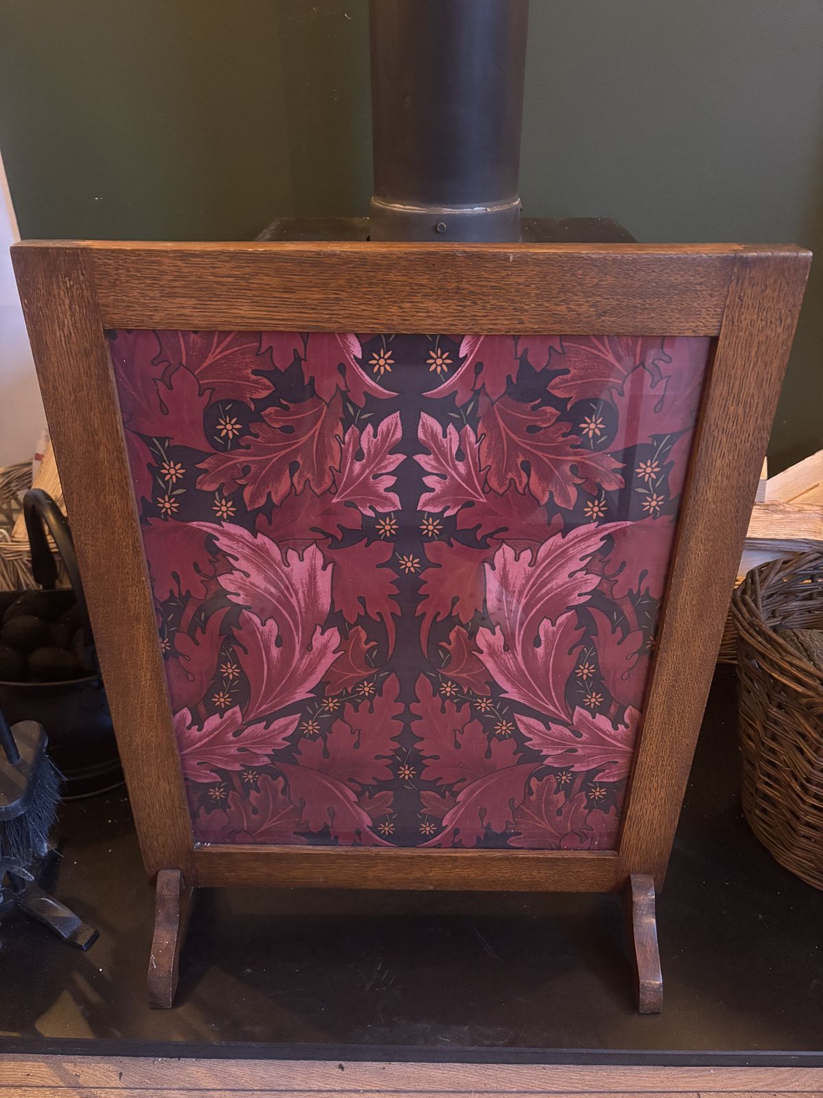 Vintage Mahogany Fireplace Screen photo for sale
