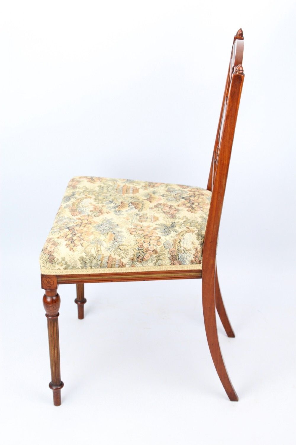 Edwardian Arts & Crafts Walnut & Gilt Side Chair photo for sale