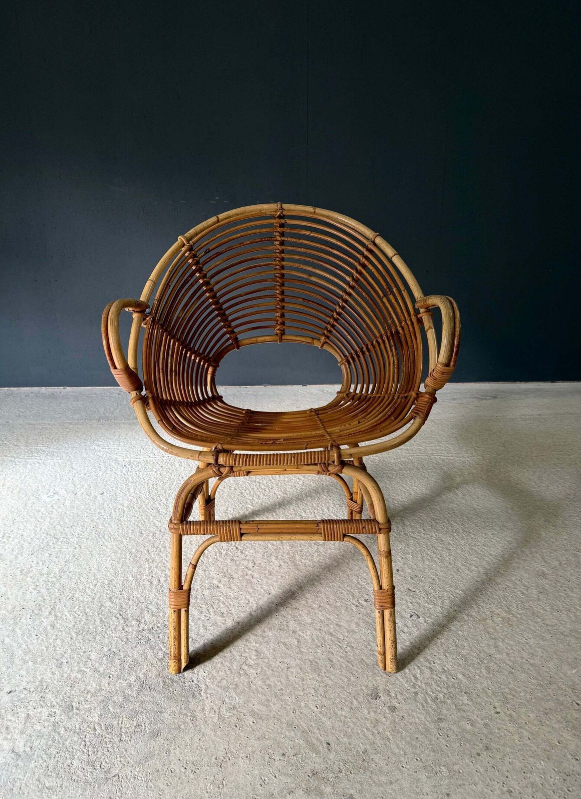 Mid Century Design Bamboo Pod Fauteuil, Italië, Ca. Jaren 1960 photo for sale