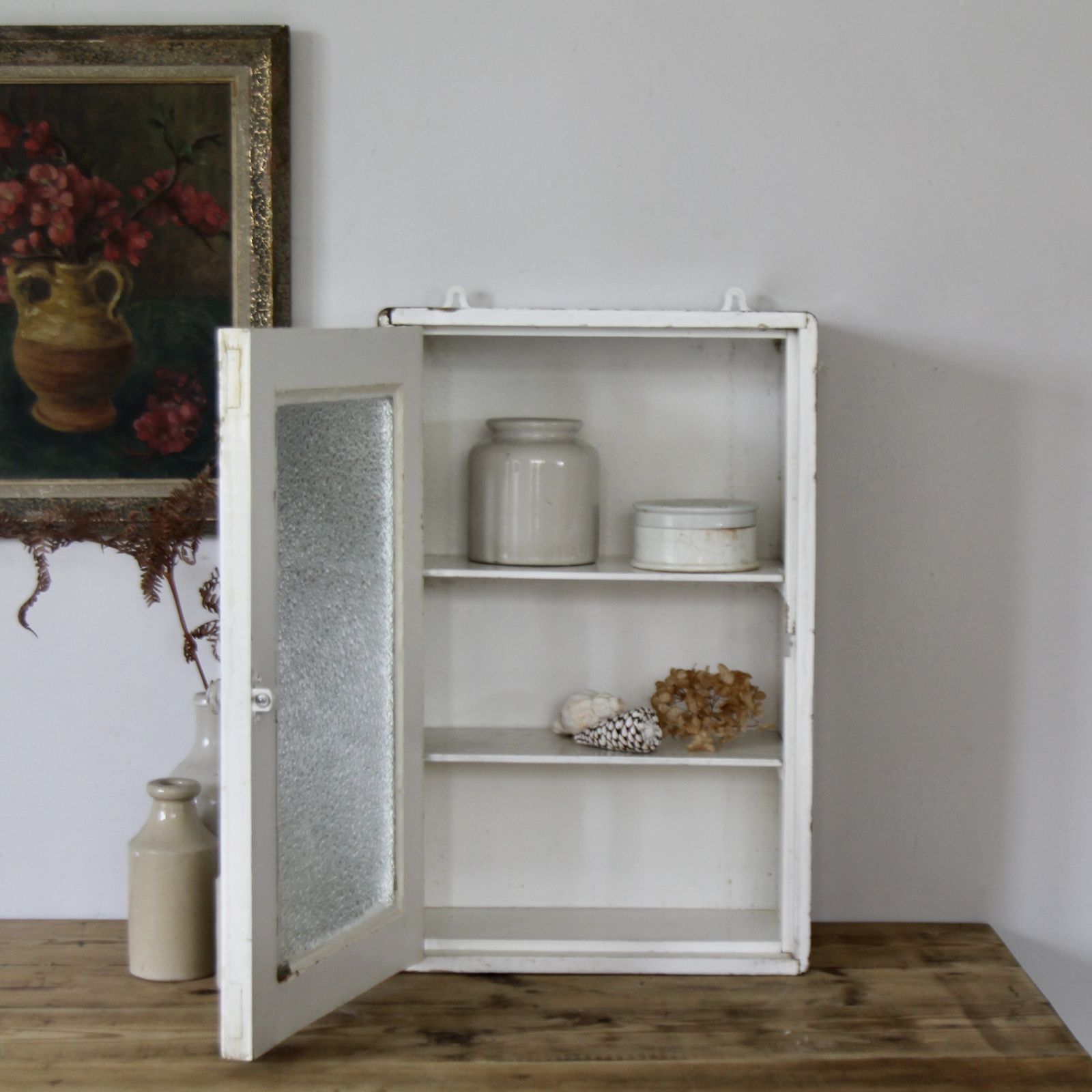 Antique French Glass Bathroom Cabinet photo Furniture