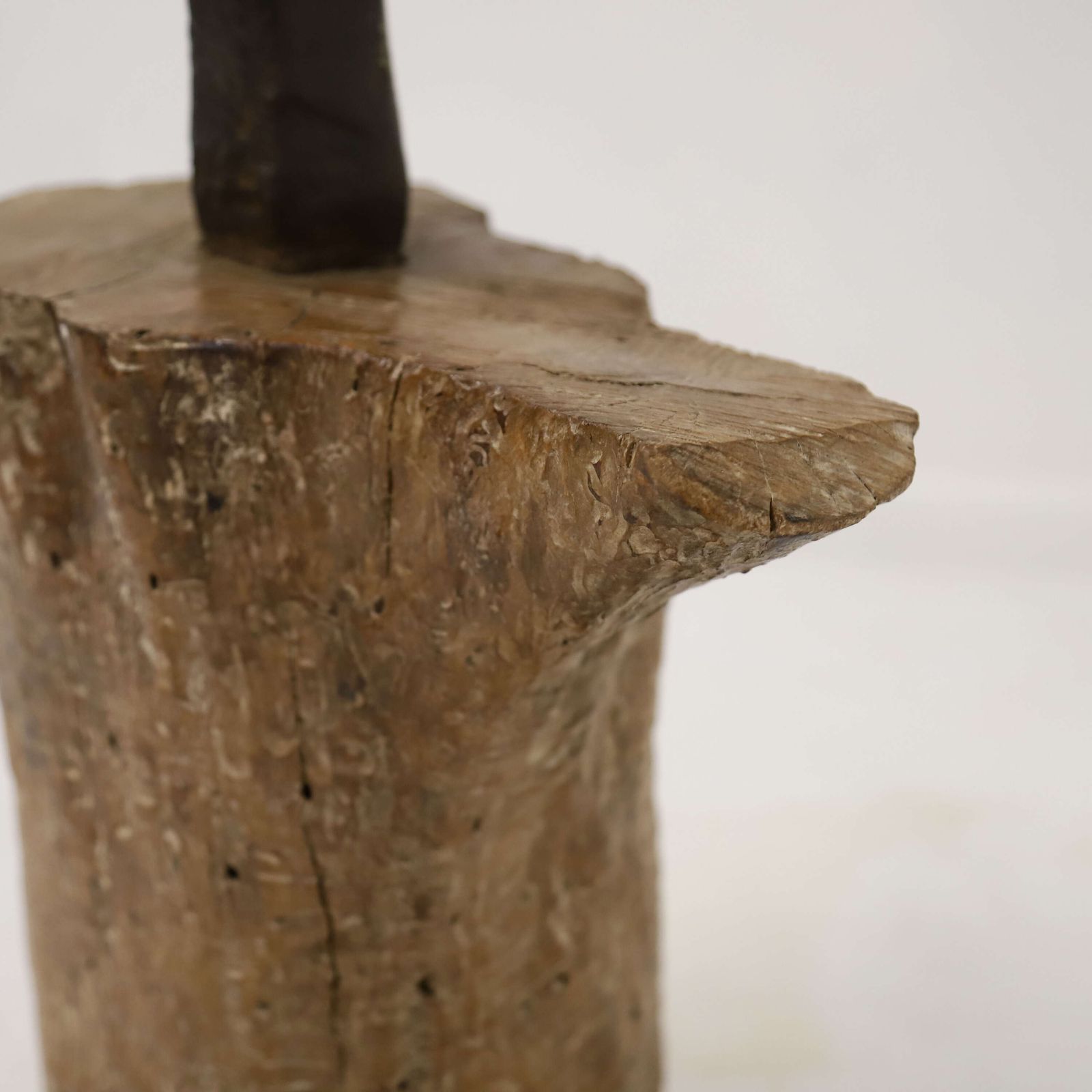 photo for sale 19th C British Farrier’s Anvil Mounted On Fruitwood Trunk – Sculptural Vernacular Piece