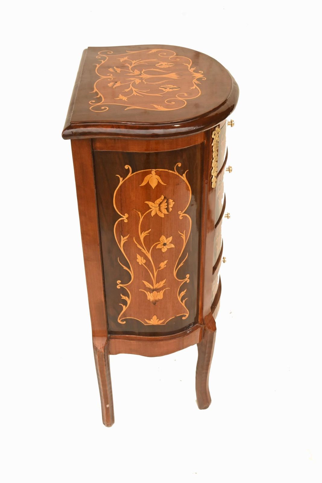 Pair French Bedside Cabinets Inlay Nightstands Louis XV Revival photo furniture