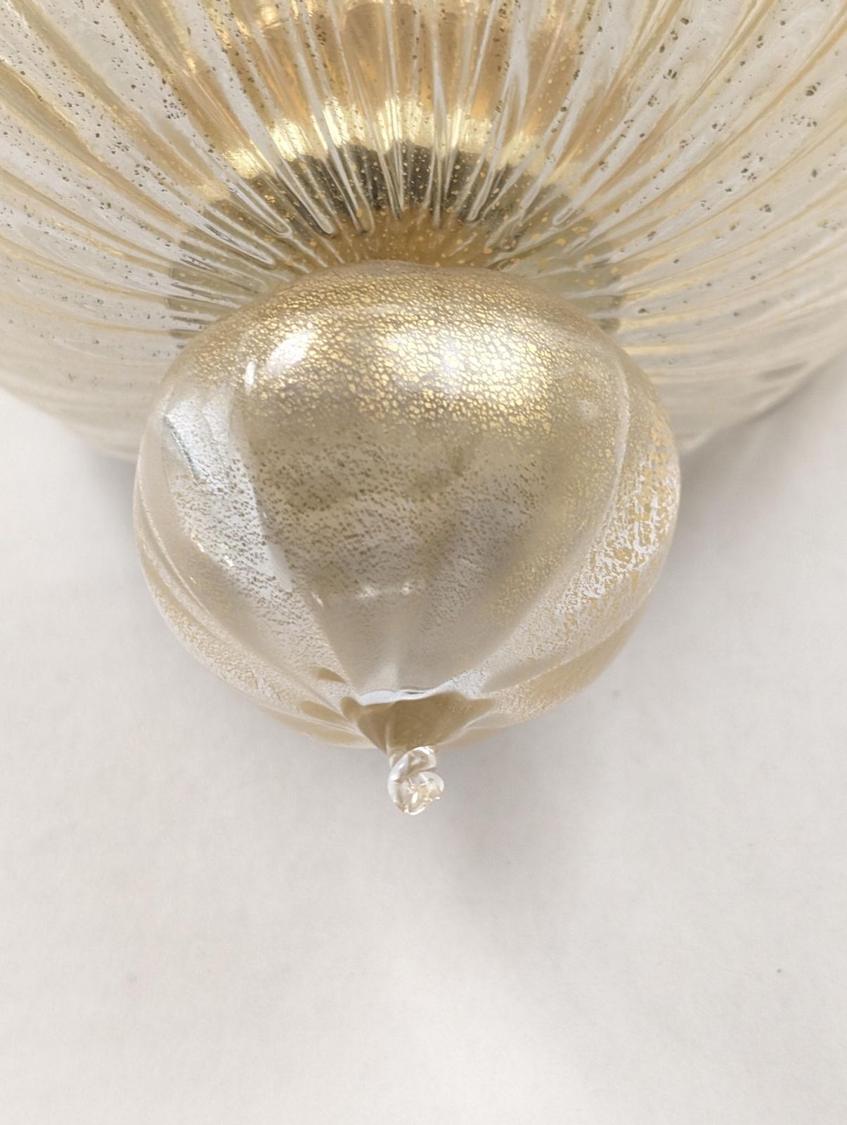 Pair Of Giant Barovier & Toso Foglia D'oro Sconces, 1980s photo vinterior