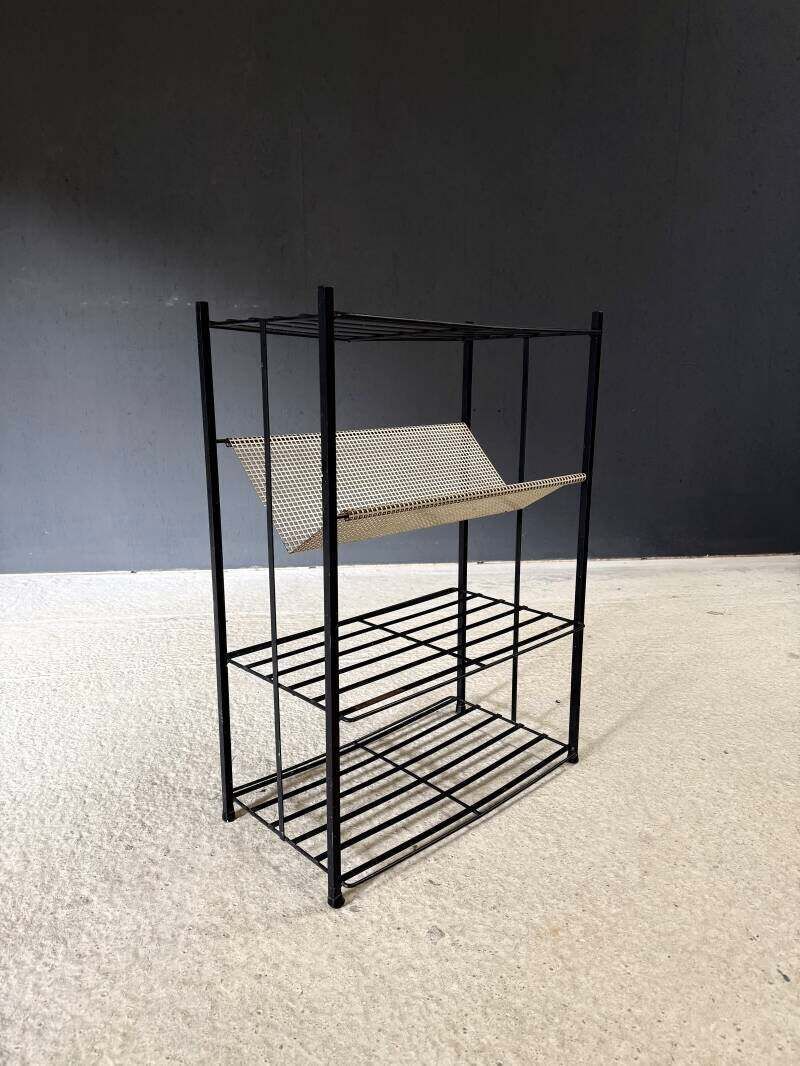 Midcentury Industrial Design Newspaper Rack By Pilastro, Netherlands 1950's photo vinterior