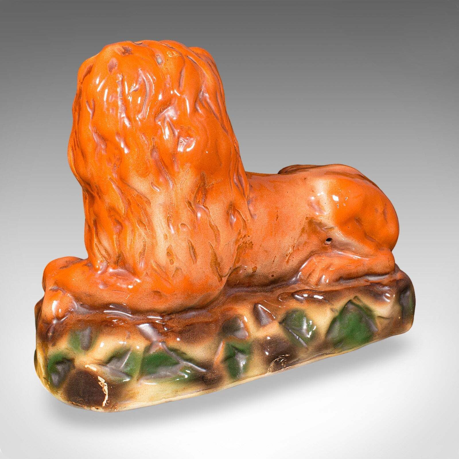 Pair Of Antique Recumbent Lions, English, Ceramic, Bookends, Victorian, C.1900 photo buy