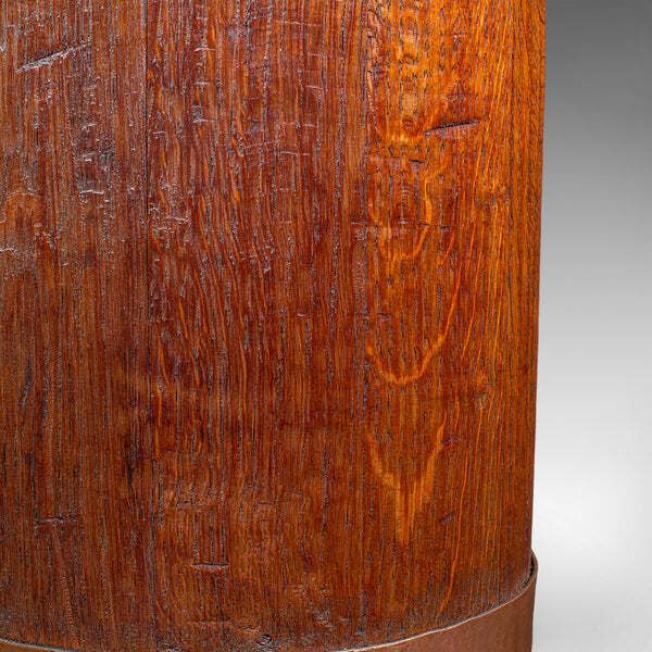 810.0 Antique Coopered Stick Loop, English, Victorian Oak Country House Umbrella Stand photo