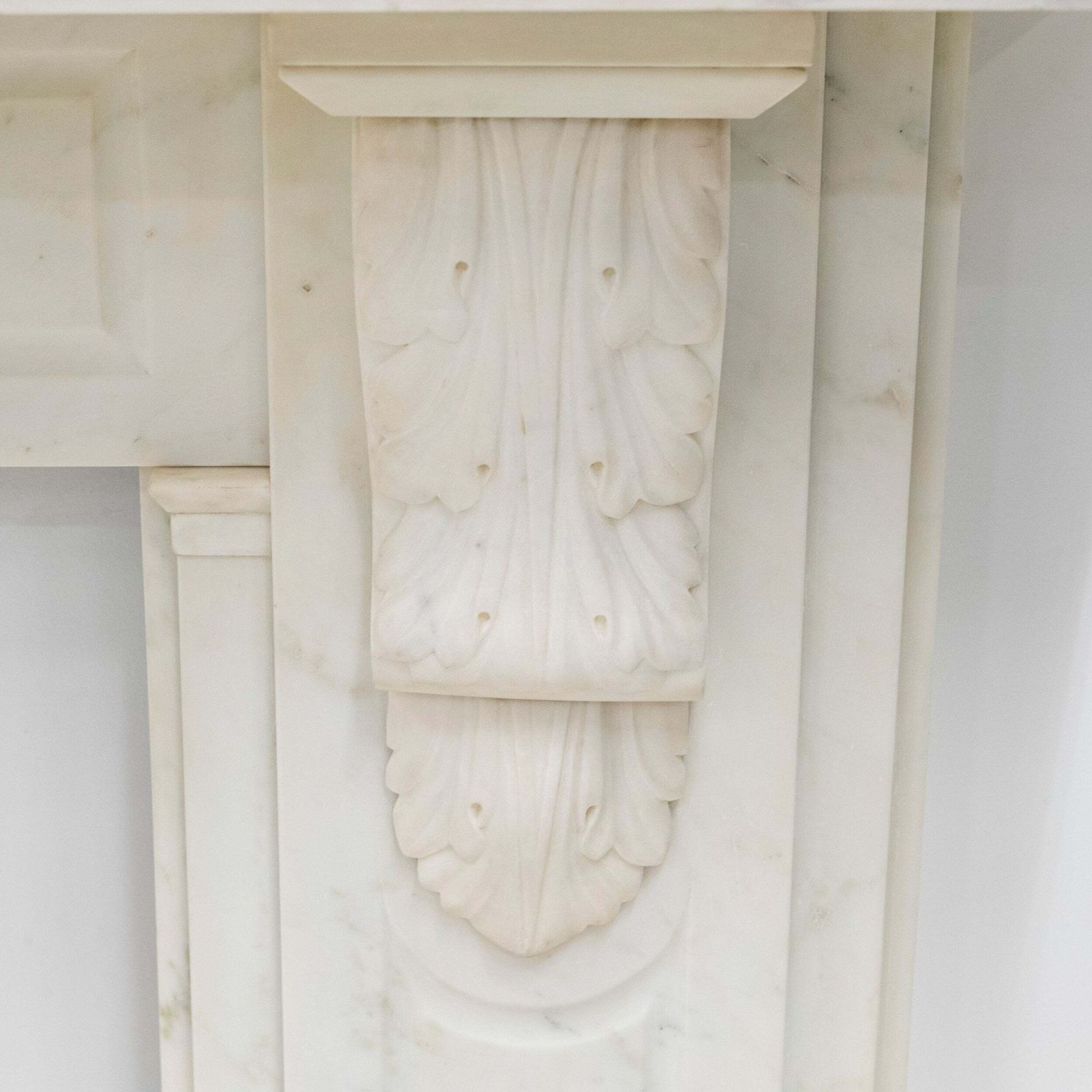6500.0 Antique Victorian Statuary Marble Carved Corbel Chimneypiece photo