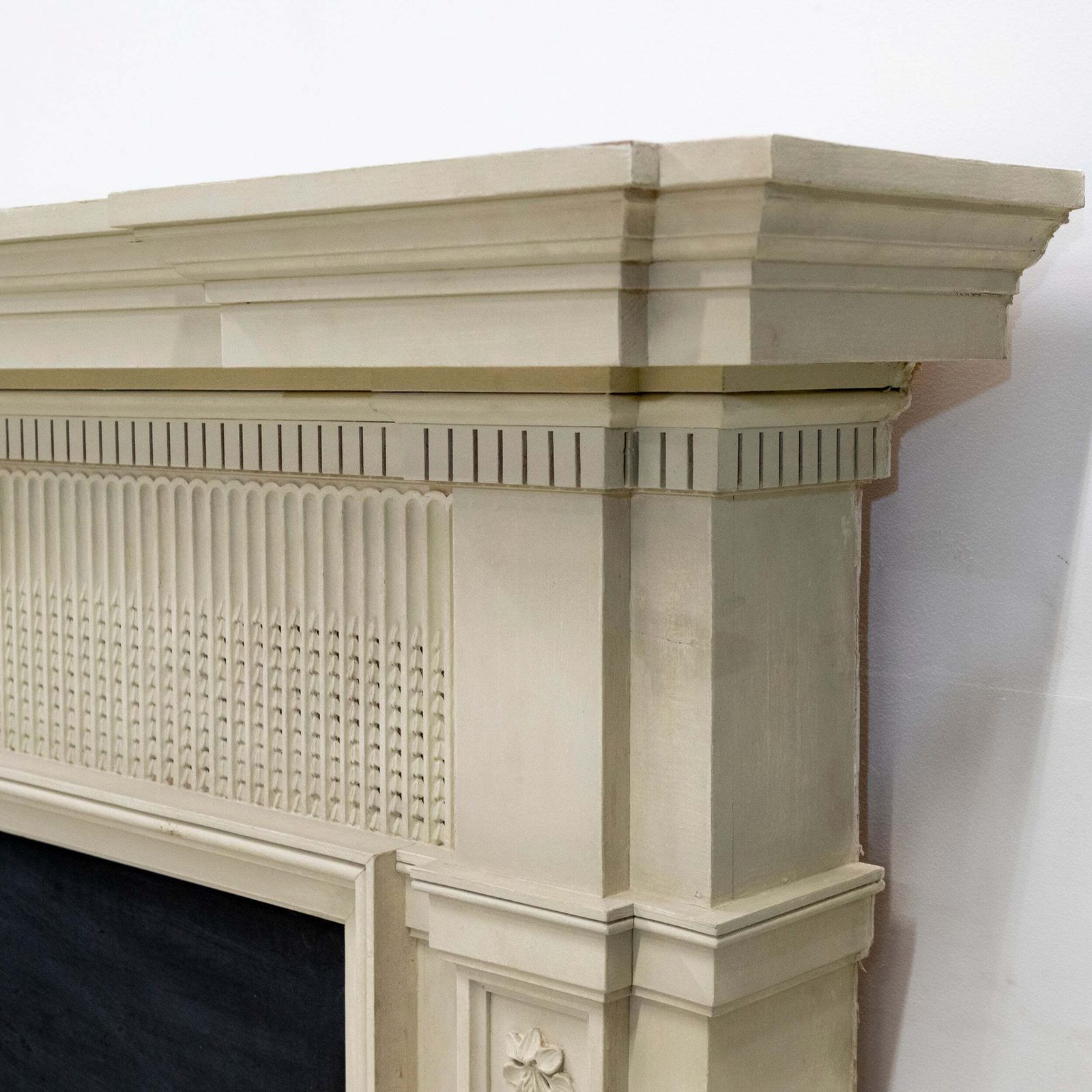 Large Reclaimed Regency Style Wooden Surround With Slate Slips photo Home Fixtures