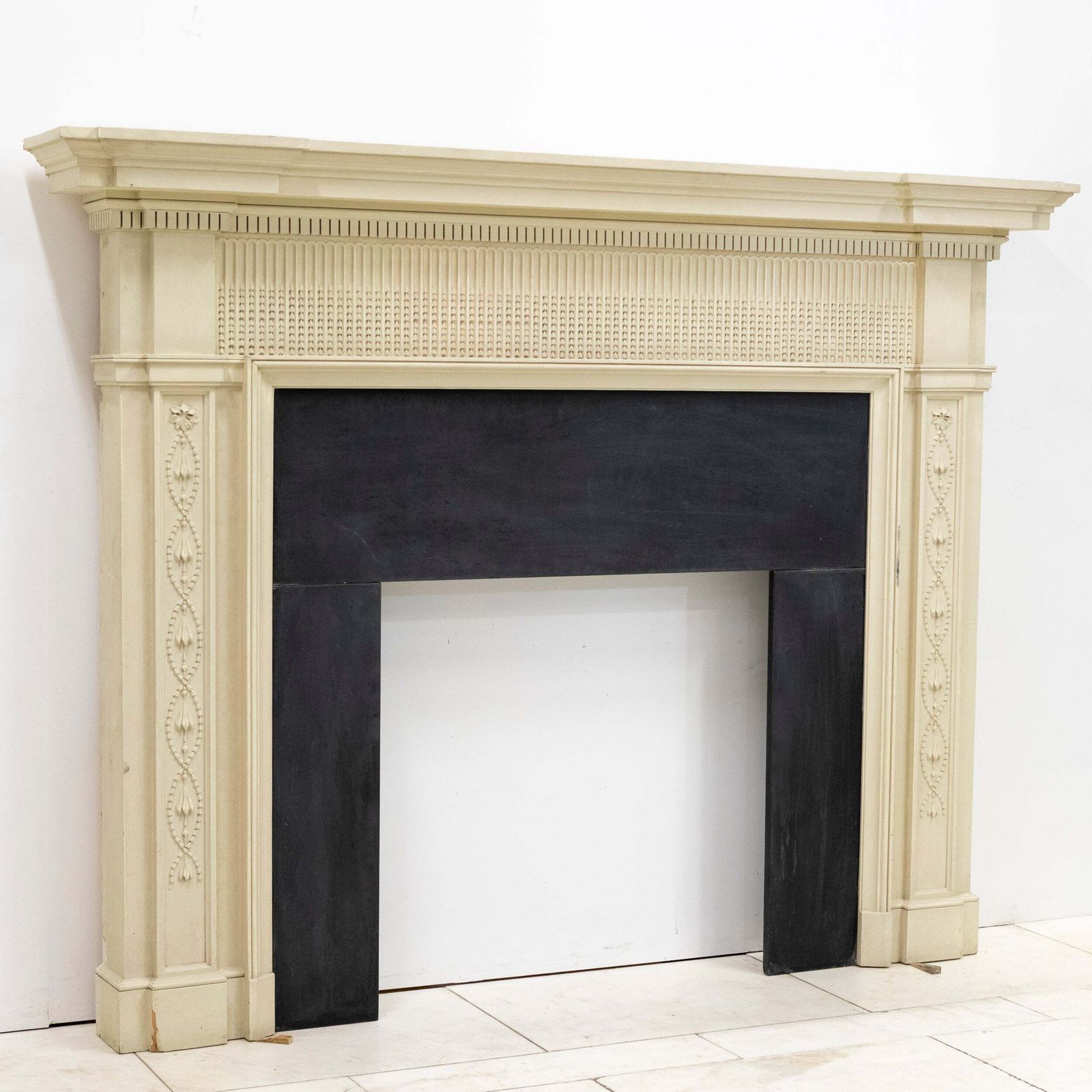 photo furniture Large Reclaimed Regency Style Wooden Surround With Slate Slips